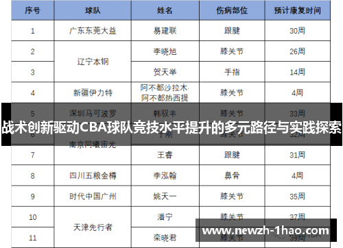 战术创新驱动CBA球队竞技水平提升的多元路径与实践探索